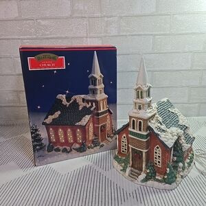 Vintage Mervyn's 1991 Village Square Christmas Lighted Church w/ Original Box
